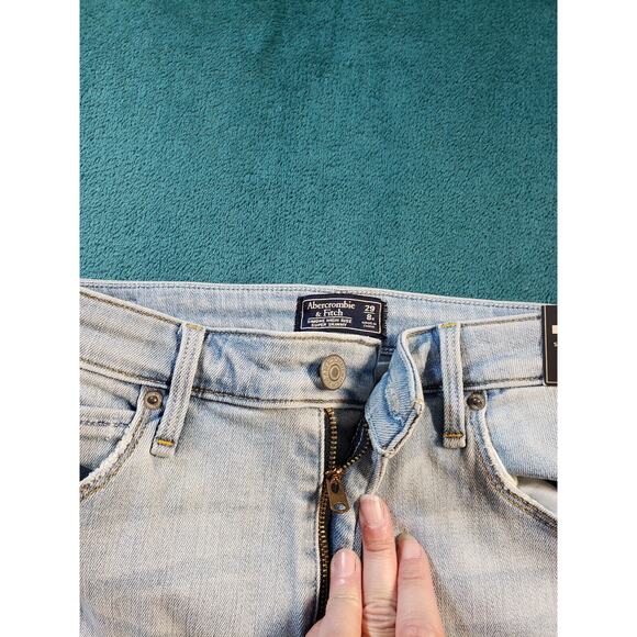 Abercrombie & Fitch Jeans Sz 8 Womens Blue Stretch Fray Hem Simone Skinny NWT - Picture 7 of 15